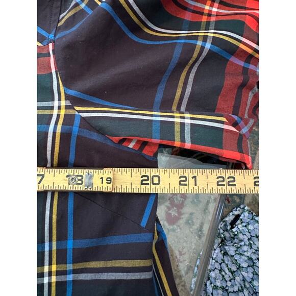 J.Crew Women's Multicolor Plaid Jeweled Funnel-Neck Top Size 6 holiday - Picture 7 of 12